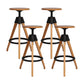 Adjustable Counter Bar Stool Armless Wood Bar Stool with Footrest and Swivel Black 4 Piece Set Clearhalo 'Bar Furniture' 'Bar Stools' 'bar_stools' 'furn' 'furn_bar_stools' 'furniture_bar_stools' 'Kitchen & Dining Furniture' 'kitchen&dining_furn' 'kitchen' 'kitchen_furn' Furniture' 4400960