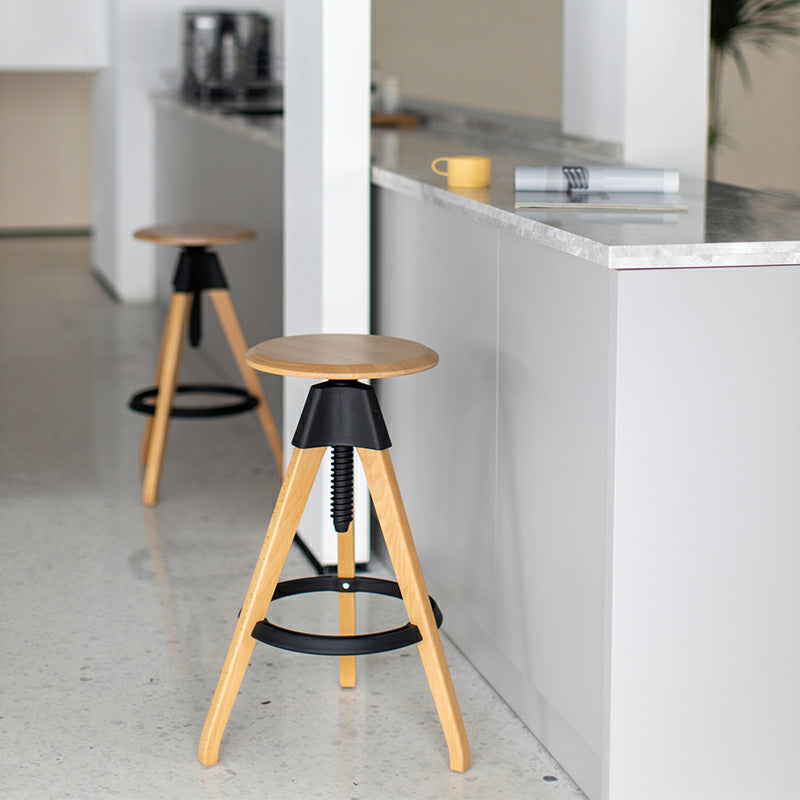 Adjustable Counter Bar Stool Armless Wood Bar Stool with Footrest and Swivel Clearhalo 'Bar Furniture' 'Bar Stools' 'bar_stools' 'furn' 'furn_bar_stools' 'furniture_bar_stools' 'Kitchen & Dining Furniture' 'kitchen&dining_furn' 'kitchen' 'kitchen_furn' Furniture' 4400963