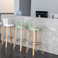 Contemporary Counter Bar Stool Plastic Armless Bar Stool with Wood Base Clearhalo 'Bar Furniture' 'Bar Stools' 'bar_stools' 'furn' 'furn_bar_stools' 'furniture_bar_stools' 'Kitchen & Dining Furniture' 'kitchen&dining_furn' 'kitchen' 'kitchen_furn' Furniture' 4400965