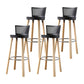 Contemporary Counter Bar Stool Plastic Armless Bar Stool with Wood Base Black 4 Piece Set Clearhalo 'Bar Furniture' 'Bar Stools' 'bar_stools' 'furn' 'furn_bar_stools' 'furniture_bar_stools' 'Kitchen & Dining Furniture' 'kitchen&dining_furn' 'kitchen' 'kitchen_furn' Furniture' 4400970