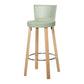 Contemporary Counter Bar Stool Plastic Armless Bar Stool with Wood Base Green 1 Piece Clearhalo 'Bar Furniture' 'Bar Stools' 'bar_stools' 'furn' 'furn_bar_stools' 'furniture_bar_stools' 'Kitchen & Dining Furniture' 'kitchen&dining_furn' 'kitchen' 'kitchen_furn' Furniture' 4400971