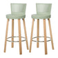 Contemporary Counter Bar Stool Plastic Armless Bar Stool with Wood Base Green 2 Piece Set Clearhalo 'Bar Furniture' 'Bar Stools' 'bar_stools' 'furn' 'furn_bar_stools' 'furniture_bar_stools' 'Kitchen & Dining Furniture' 'kitchen&dining_furn' 'kitchen' 'kitchen_furn' Furniture' 4400973