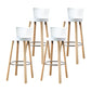 Contemporary Counter Bar Stool Plastic Armless Bar Stool with Wood Base White 4 Piece Set Clearhalo 'Bar Furniture' 'Bar Stools' 'bar_stools' 'furn' 'furn_bar_stools' 'furniture_bar_stools' 'Kitchen & Dining Furniture' 'kitchen&dining_furn' 'kitchen' 'kitchen_furn' Furniture' 4400983
