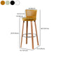 Contemporary Counter Bar Stool Plastic Armless Bar Stool with Wood Base Clearhalo 'Bar Furniture' 'Bar Stools' 'bar_stools' 'furn' 'furn_bar_stools' 'furniture_bar_stools' 'Kitchen & Dining Furniture' 'kitchen&dining_furn' 'kitchen' 'kitchen_furn' Furniture' 4400984
