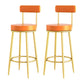 Glam Metal Upholstered Barstool Living Room Bar Stool with Iron Legs and Low Back Gold Orange 2 Piece Set Clearhalo 'Bar Furniture' 'Bar Stools' 'bar_stools' 'furn' 'furn_bar_stools' 'furniture_bar_stools' 'Kitchen & Dining Furniture' 'kitchen&dining_furn' 'kitchen' 'kitchen_furn' Furniture' 4401043