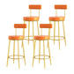 Glam Metal Upholstered Barstool Living Room Bar Stool with Iron Legs and Low Back Gold Orange 4 Piece Set Clearhalo 'Bar Furniture' 'Bar Stools' 'bar_stools' 'furn' 'furn_bar_stools' 'furniture_bar_stools' 'Kitchen & Dining Furniture' 'kitchen&dining_furn' 'kitchen' 'kitchen_furn' Furniture' 4401045