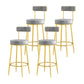 Glam Metal Upholstered Barstool Living Room Bar Stool with Iron Legs and Low Back Gold Gray 4 Piece Set Clearhalo 'Bar Furniture' 'Bar Stools' 'bar_stools' 'furn' 'furn_bar_stools' 'furniture_bar_stools' 'Kitchen & Dining Furniture' 'kitchen&dining_furn' 'kitchen' 'kitchen_furn' Furniture' 4401054