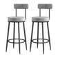 Glam Metal Upholstered Barstool Living Room Bar Stool with Iron Legs and Low Back Black Gray 2 Piece Set Clearhalo 'Bar Furniture' 'Bar Stools' 'bar_stools' 'furn' 'furn_bar_stools' 'furniture_bar_stools' 'Kitchen & Dining Furniture' 'kitchen&dining_furn' 'kitchen' 'kitchen_furn' Furniture' 4401055