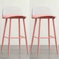 Scandinavian Style Bar-stool with Square Seat Counter Stool for Kitchen Bar Dark Pink 2 Piece Set Clearhalo 'Bar Furniture' 'Bar Stools' 'bar_stools' 'furn' 'furn_bar_stools' 'furniture_bar_stools' 'Kitchen & Dining Furniture' 'kitchen&dining_furn' 'kitchen' 'kitchen_furn' Furniture' 4401069