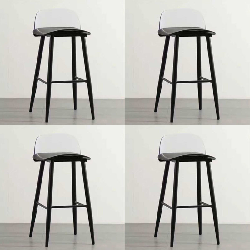 Scandinavian Style Bar-stool with Square Seat Counter Stool for Kitchen Bar Gloss Black 4 Piece Set Clearhalo 'Bar Furniture' 'Bar Stools' 'bar_stools' 'furn' 'furn_bar_stools' 'furniture_bar_stools' 'Kitchen & Dining Furniture' 'kitchen&dining_furn' 'kitchen' 'kitchen_furn' Furniture' 4401071