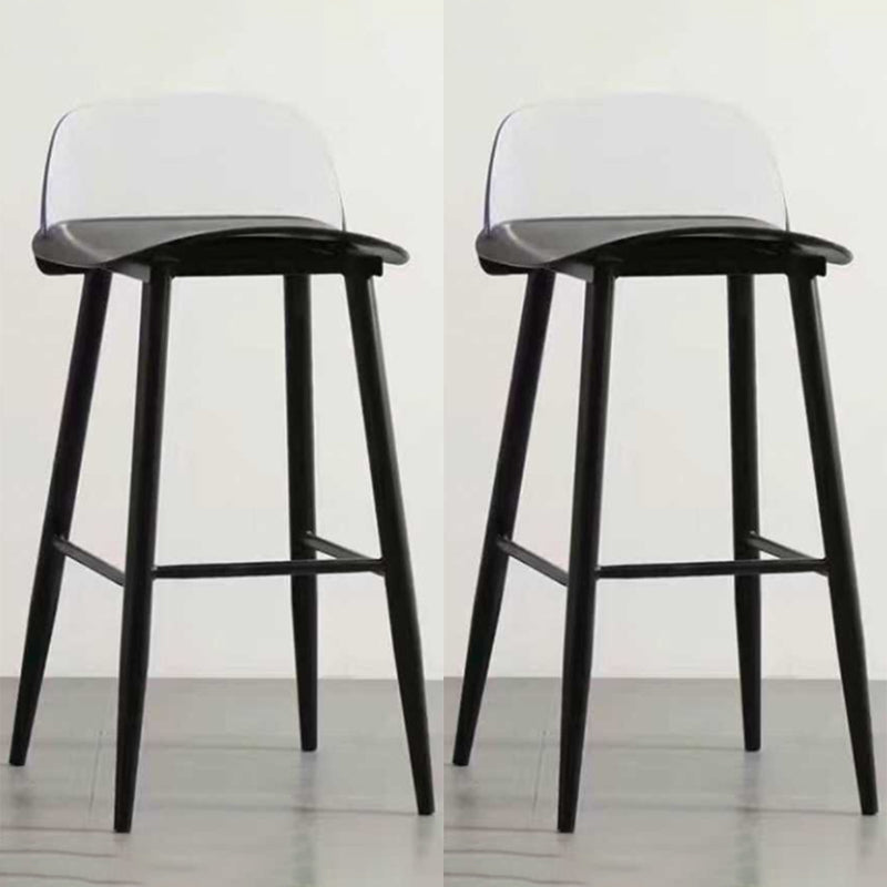 Scandinavian Style Bar-stool with Square Seat Counter Stool for Kitchen Bar Gloss Black 2 Piece Set Clearhalo 'Bar Furniture' 'Bar Stools' 'bar_stools' 'furn' 'furn_bar_stools' 'furniture_bar_stools' 'Kitchen & Dining Furniture' 'kitchen&dining_furn' 'kitchen' 'kitchen_furn' Furniture' 4401075