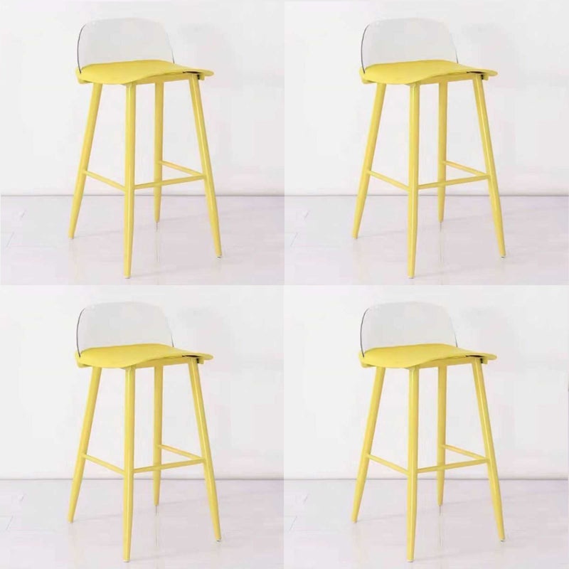 Scandinavian Style Bar-stool with Square Seat Counter Stool for Kitchen Bar Dark Yellow 4 Piece Set Clearhalo 'Bar Furniture' 'Bar Stools' 'bar_stools' 'furn' 'furn_bar_stools' 'furniture_bar_stools' 'Kitchen & Dining Furniture' 'kitchen&dining_furn' 'kitchen' 'kitchen_furn' Furniture' 4401076