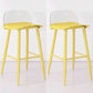 Scandinavian Style Bar-stool with Square Seat Counter Stool for Kitchen Bar Dark Yellow 2 Piece Set Clearhalo 'Bar Furniture' 'Bar Stools' 'bar_stools' 'furn' 'furn_bar_stools' 'furniture_bar_stools' 'Kitchen & Dining Furniture' 'kitchen&dining_furn' 'kitchen' 'kitchen_furn' Furniture' 4401081