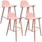 Scandinavian Style Bar-stool with Square Seat Counter Stool for Kitchen Bar Pink 4 Piece Set Clearhalo 'Bar Furniture' 'Bar Stools' 'bar_stools' 'furn' 'furn_bar_stools' 'furniture_bar_stools' 'Kitchen & Dining Furniture' 'kitchen&dining_furn' 'kitchen' 'kitchen_furn' Furniture' 4401091
