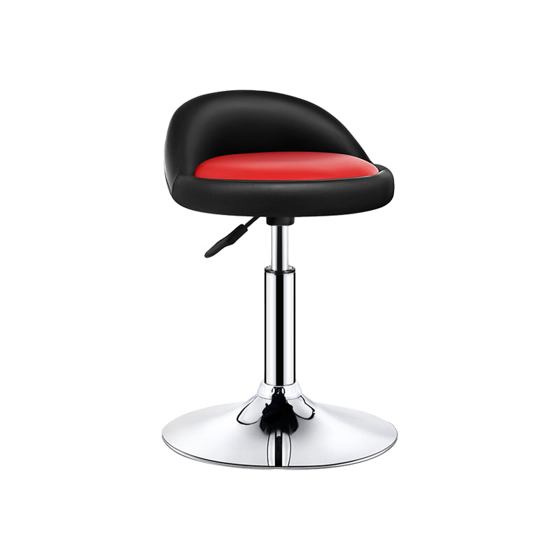 Modern Armless Backrest Counter Stool Steel Bedroom Bar Stool with Cushion Burgundy-Black 1 Piece Clearhalo 'Bar Furniture' 'Bar Stools' 'bar_stools' 'furn' 'furn_bar_stools' 'furniture_bar_stools' 'Kitchen & Dining Furniture' 'kitchen&dining_furn' 'kitchen' 'kitchen_furn' Furniture' 4401108