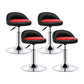 Modern Armless Backrest Counter Stool Steel Bedroom Bar Stool with Cushion Burgundy-Black 4 Piece Set Clearhalo 'Bar Furniture' 'Bar Stools' 'bar_stools' 'furn' 'furn_bar_stools' 'furniture_bar_stools' 'Kitchen & Dining Furniture' 'kitchen&dining_furn' 'kitchen' 'kitchen_furn' Furniture' 4401112