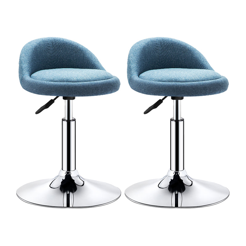 Modern Armless Backrest Counter Stool Steel Bedroom Bar Stool with Cushion Dark Blue 2 Piece Set Clearhalo 'Bar Furniture' 'Bar Stools' 'bar_stools' 'furn' 'furn_bar_stools' 'furniture_bar_stools' 'Kitchen & Dining Furniture' 'kitchen&dining_furn' 'kitchen' 'kitchen_furn' Furniture' 4401116