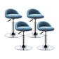 Modern Armless Backrest Counter Stool Steel Bedroom Bar Stool with Cushion Dark Blue 4 Piece Set Clearhalo 'Bar Furniture' 'Bar Stools' 'bar_stools' 'furn' 'furn_bar_stools' 'furniture_bar_stools' 'Kitchen & Dining Furniture' 'kitchen&dining_furn' 'kitchen' 'kitchen_furn' Furniture' 4401118
