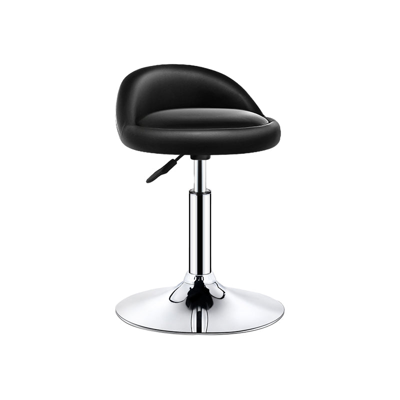 Modern Armless Backrest Counter Stool Steel Bedroom Bar Stool with Cushion Black-Silver 1 Piece Clearhalo 'Bar Furniture' 'Bar Stools' 'bar_stools' 'furn' 'furn_bar_stools' 'furniture_bar_stools' 'Kitchen & Dining Furniture' 'kitchen&dining_furn' 'kitchen' 'kitchen_furn' Furniture' 4401125