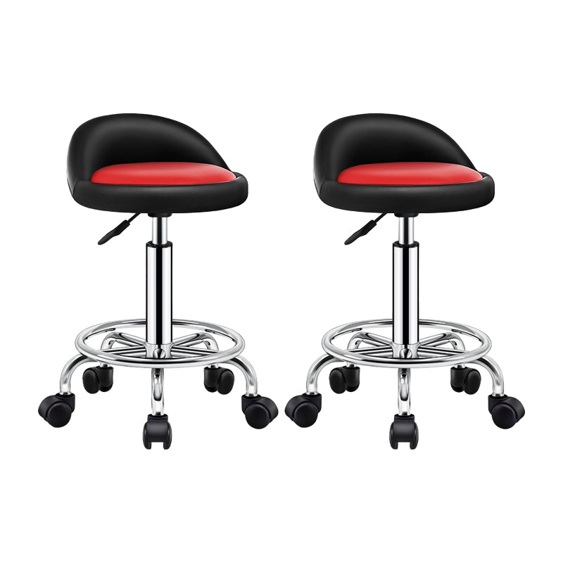 Modern Armless Backrest Counter Stool Steel Bedroom Bar Stool with Cushion Red-Black 2 Piece Set Clearhalo 'Bar Furniture' 'Bar Stools' 'bar_stools' 'furn' 'furn_bar_stools' 'furniture_bar_stools' 'Kitchen & Dining Furniture' 'kitchen&dining_furn' 'kitchen' 'kitchen_furn' Furniture' 4401129