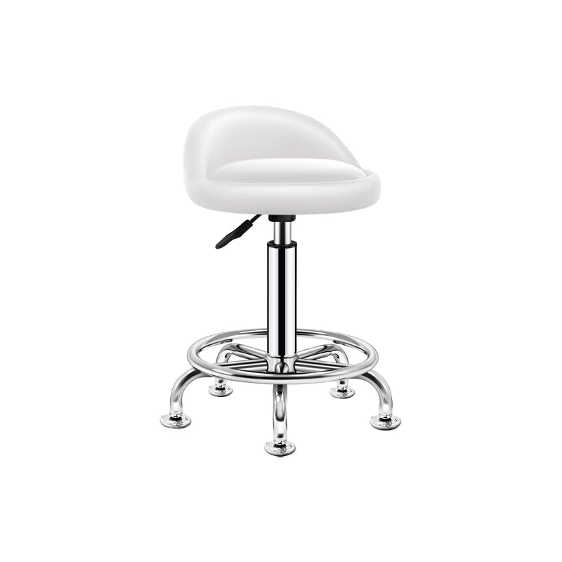 Modern Armless Backrest Counter Stool Steel Bedroom Bar Stool with Cushion Gloss White 1 Piece Clearhalo 'Bar Furniture' 'Bar Stools' 'bar_stools' 'furn' 'furn_bar_stools' 'furniture_bar_stools' 'Kitchen & Dining Furniture' 'kitchen&dining_furn' 'kitchen' 'kitchen_furn' Furniture' 4401131