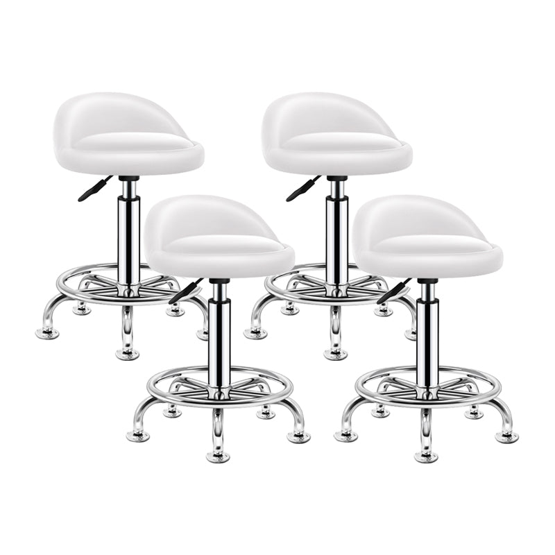 Modern Armless Backrest Counter Stool Steel Bedroom Bar Stool with Cushion Gloss White 4 Piece Set Clearhalo 'Bar Furniture' 'Bar Stools' 'bar_stools' 'furn' 'furn_bar_stools' 'furniture_bar_stools' 'Kitchen & Dining Furniture' 'kitchen&dining_furn' 'kitchen' 'kitchen_furn' Furniture' 4401133