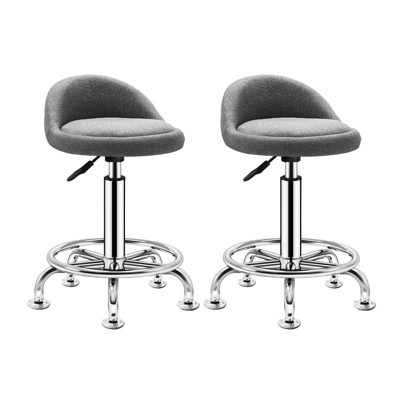 Modern Armless Backrest Counter Stool Steel Bedroom Bar Stool with Cushion Light Gray 2 Piece Set Clearhalo 'Bar Furniture' 'Bar Stools' 'bar_stools' 'furn' 'furn_bar_stools' 'furniture_bar_stools' 'Kitchen & Dining Furniture' 'kitchen&dining_furn' 'kitchen' 'kitchen_furn' Furniture' 4401138