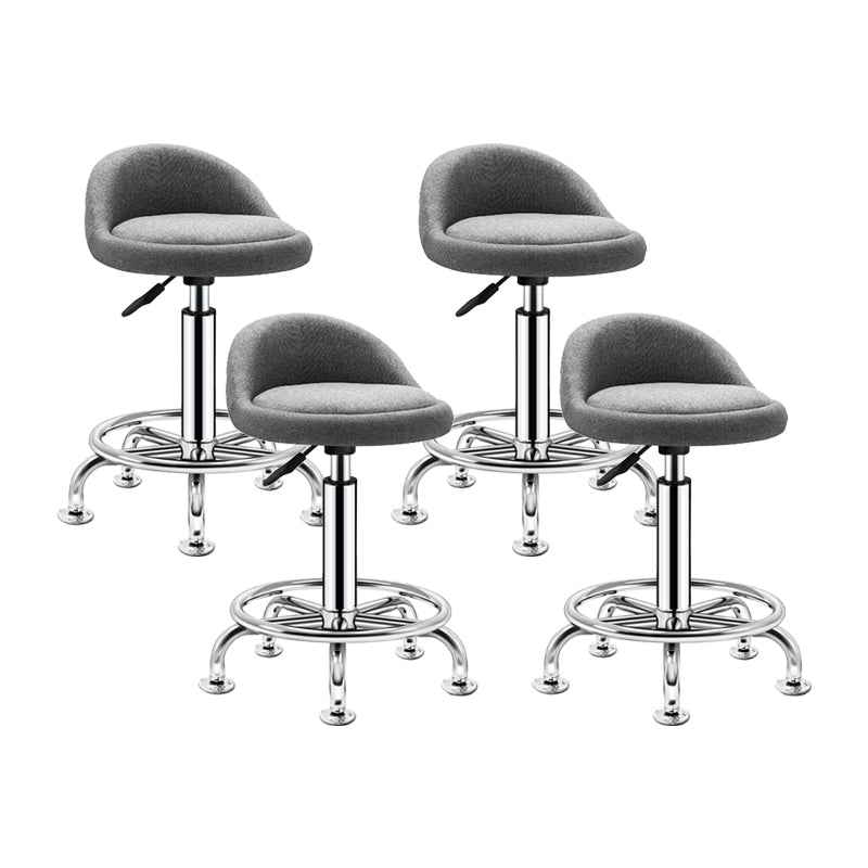 Modern Armless Backrest Counter Stool Steel Bedroom Bar Stool with Cushion Light Gray 4 Piece Set Clearhalo 'Bar Furniture' 'Bar Stools' 'bar_stools' 'furn' 'furn_bar_stools' 'furniture_bar_stools' 'Kitchen & Dining Furniture' 'kitchen&dining_furn' 'kitchen' 'kitchen_furn' Furniture' 4401139