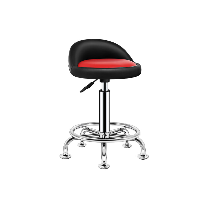 Modern Armless Backrest Counter Stool Steel Bedroom Bar Stool with Cushion Rose Red-Black 1 Piece Clearhalo 'Bar Furniture' 'Bar Stools' 'bar_stools' 'furn' 'furn_bar_stools' 'furniture_bar_stools' 'Kitchen & Dining Furniture' 'kitchen&dining_furn' 'kitchen' 'kitchen_furn' Furniture' 4401140