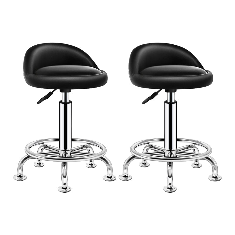 Modern Armless Backrest Counter Stool Steel Bedroom Bar Stool with Cushion Matte Black 2 Piece Set Clearhalo 'Bar Furniture' 'Bar Stools' 'bar_stools' 'furn' 'furn_bar_stools' 'furniture_bar_stools' 'Kitchen & Dining Furniture' 'kitchen&dining_furn' 'kitchen' 'kitchen_furn' Furniture' 4401147