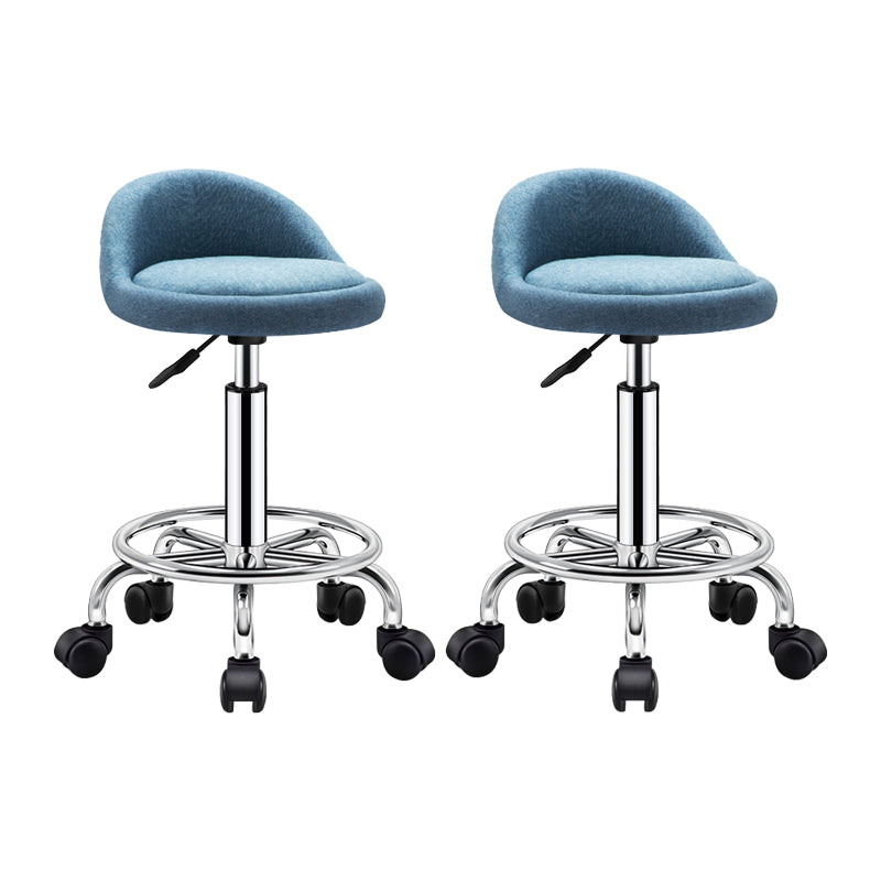 Modern Armless Backrest Counter Stool Steel Bedroom Bar Stool with Cushion Blue 2 Piece Set Clearhalo 'Bar Furniture' 'Bar Stools' 'bar_stools' 'furn' 'furn_bar_stools' 'furniture_bar_stools' 'Kitchen & Dining Furniture' 'kitchen&dining_furn' 'kitchen' 'kitchen_furn' Furniture' 4401153