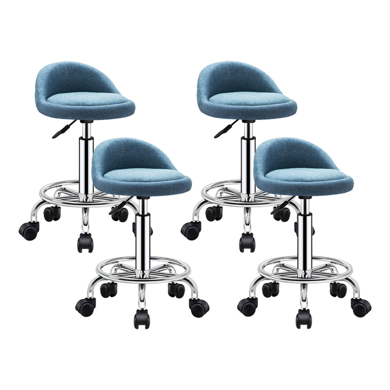 Modern Armless Backrest Counter Stool Steel Bedroom Bar Stool with Cushion Blue 4 Piece Set Clearhalo 'Bar Furniture' 'Bar Stools' 'bar_stools' 'furn' 'furn_bar_stools' 'furniture_bar_stools' 'Kitchen & Dining Furniture' 'kitchen&dining_furn' 'kitchen' 'kitchen_furn' Furniture' 4401154
