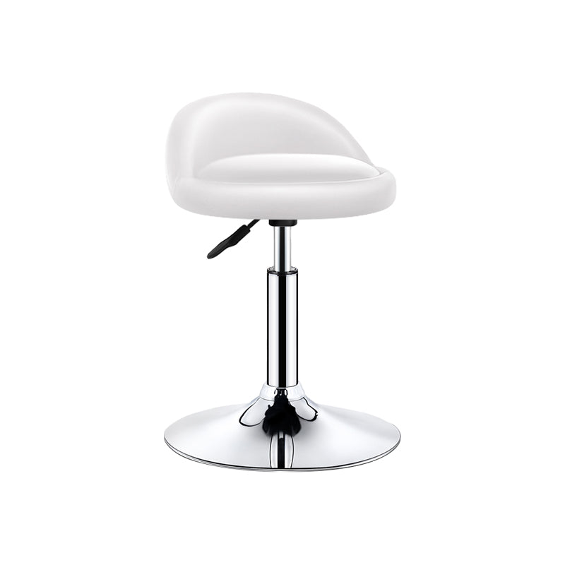 Modern Armless Backrest Counter Stool Steel Bedroom Bar Stool with Cushion Textured White 1 Piece Clearhalo 'Bar Furniture' 'Bar Stools' 'bar_stools' 'furn' 'furn_bar_stools' 'furniture_bar_stools' 'Kitchen & Dining Furniture' 'kitchen&dining_furn' 'kitchen' 'kitchen_furn' Furniture' 4401155