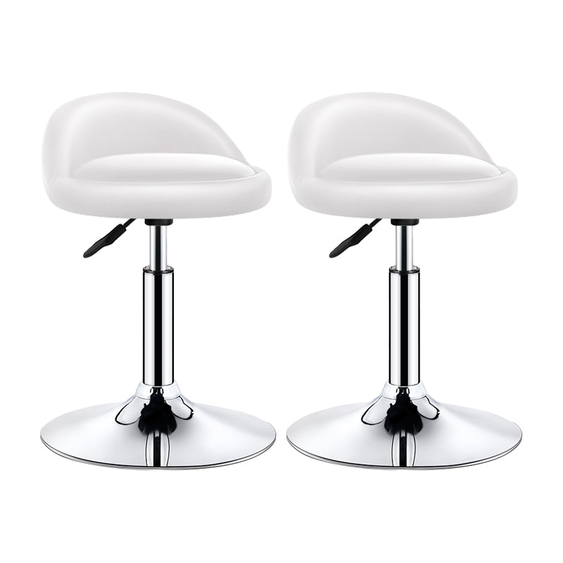 Modern Armless Backrest Counter Stool Steel Bedroom Bar Stool with Cushion Textured White 2 Piece Set Clearhalo 'Bar Furniture' 'Bar Stools' 'bar_stools' 'furn' 'furn_bar_stools' 'furniture_bar_stools' 'Kitchen & Dining Furniture' 'kitchen&dining_furn' 'kitchen' 'kitchen_furn' Furniture' 4401156