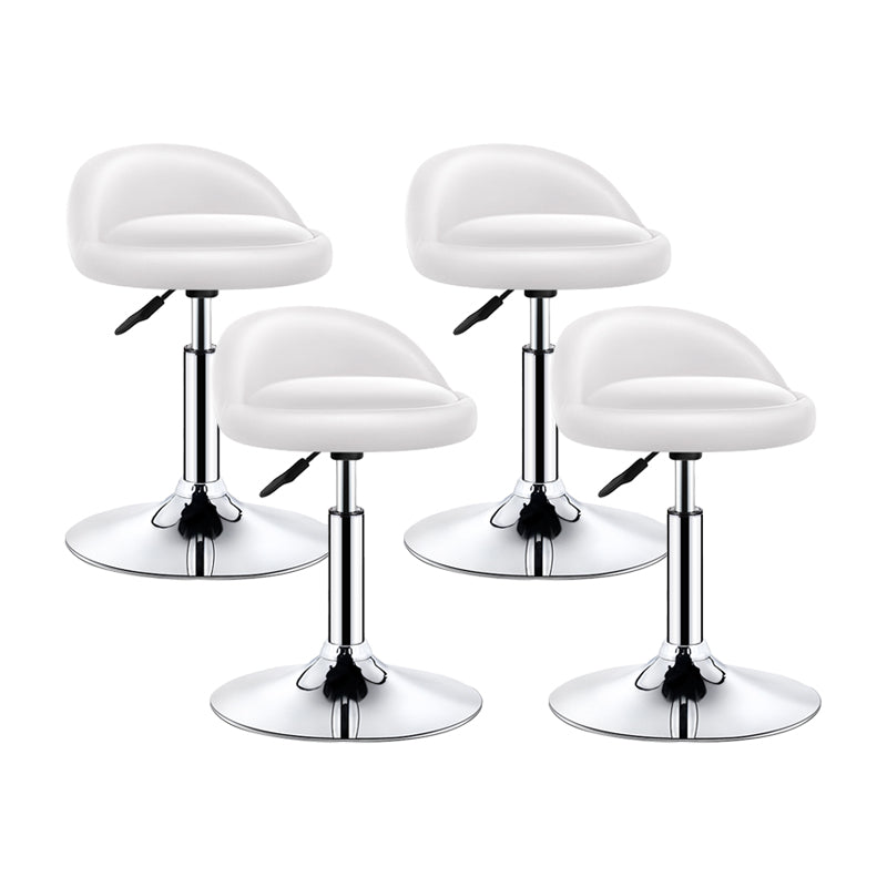 Modern Armless Backrest Counter Stool Steel Bedroom Bar Stool with Cushion Textured White 4 Piece Set Clearhalo 'Bar Furniture' 'Bar Stools' 'bar_stools' 'furn' 'furn_bar_stools' 'furniture_bar_stools' 'Kitchen & Dining Furniture' 'kitchen&dining_furn' 'kitchen' 'kitchen_furn' Furniture' 4401157