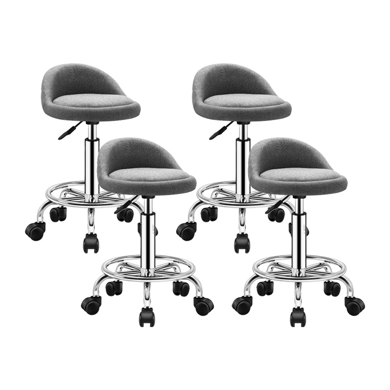 Modern Armless Backrest Counter Stool Steel Bedroom Bar Stool with Cushion Grey 4 Piece Set Clearhalo 'Bar Furniture' 'Bar Stools' 'bar_stools' 'furn' 'furn_bar_stools' 'furniture_bar_stools' 'Kitchen & Dining Furniture' 'kitchen&dining_furn' 'kitchen' 'kitchen_furn' Furniture' 4401160