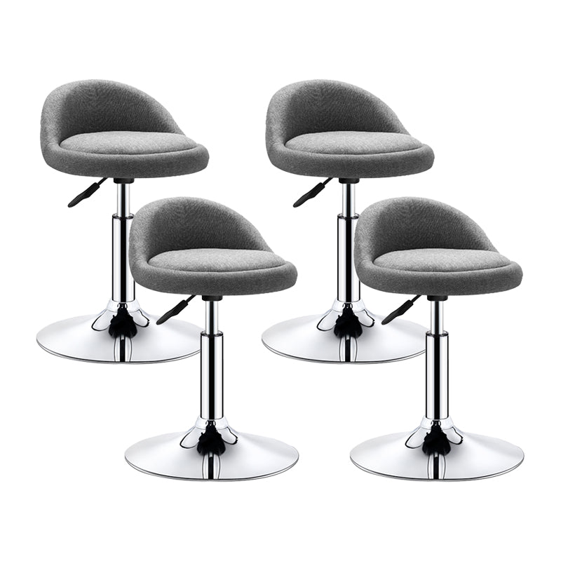 Modern Armless Backrest Counter Stool Steel Bedroom Bar Stool with Cushion Dark Gray 4 Piece Set Clearhalo 'Bar Furniture' 'Bar Stools' 'bar_stools' 'furn' 'furn_bar_stools' 'furniture_bar_stools' 'Kitchen & Dining Furniture' 'kitchen&dining_furn' 'kitchen' 'kitchen_furn' Furniture' 4401169