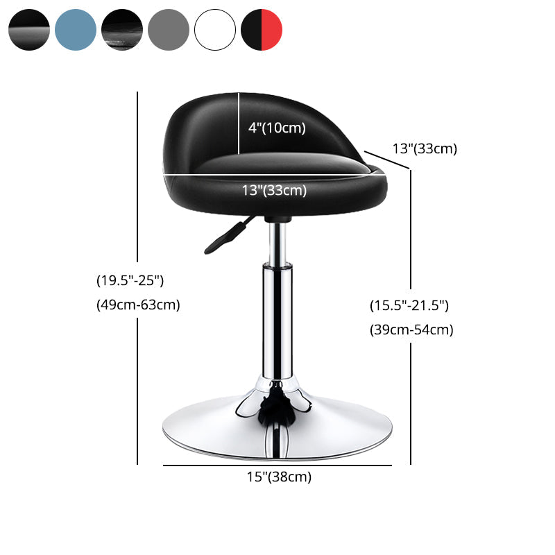 Modern Armless Backrest Counter Stool Steel Bedroom Bar Stool with Cushion Clearhalo 'Bar Furniture' 'Bar Stools' 'bar_stools' 'furn' 'furn_bar_stools' 'furniture_bar_stools' 'Kitchen & Dining Furniture' 'kitchen&dining_furn' 'kitchen' 'kitchen_furn' Furniture' 4401172