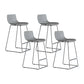 Modern Metal Plastic Bar Stools Indoor Barstool with Iron Legs and Low Back Grey 4 Piece Set Counter Stool(26"H) Clearhalo 'Bar Furniture' 'Bar Stools' 'bar_stools' 'furn' 'furn_bar_stools' 'furniture_bar_stools' 'Kitchen & Dining Furniture' 'kitchen&dining_furn' 'kitchen' 'kitchen_furn' Furniture' 4401183