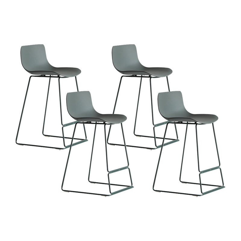 Modern Metal Plastic Bar Stools Indoor Barstool with Iron Legs and Low Back Olive Green 4 Piece Set Counter Stool (24"H) Clearhalo 'Bar Furniture' 'Bar Stools' 'bar_stools' 'furn' 'furn_bar_stools' 'furniture_bar_stools' 'Kitchen & Dining Furniture' 'kitchen&dining_furn' 'kitchen' 'kitchen_furn' Furniture' 4401189