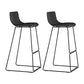 Modern Metal Plastic Bar Stools Indoor Barstool with Iron Legs and Low Back Black 2 Piece Set Bar Stool(30"H) Clearhalo 'Bar Furniture' 'Bar Stools' 'bar_stools' 'furn' 'furn_bar_stools' 'furniture_bar_stools' 'Kitchen & Dining Furniture' 'kitchen&dining_furn' 'kitchen' 'kitchen_furn' Furniture' 4401200