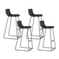 Modern Metal Plastic Bar Stools Indoor Barstool with Iron Legs and Low Back Black 4 Piece Set Bar Stool(30"H) Clearhalo 'Bar Furniture' 'Bar Stools' 'bar_stools' 'furn' 'furn_bar_stools' 'furniture_bar_stools' 'Kitchen & Dining Furniture' 'kitchen&dining_furn' 'kitchen' 'kitchen_furn' Furniture' 4401201