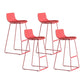 Modern Metal Plastic Bar Stools Indoor Barstool with Iron Legs and Low Back Coral 4 Piece Set Bar Stool(30"H) Clearhalo 'Bar Furniture' 'Bar Stools' 'bar_stools' 'furn' 'furn_bar_stools' 'furniture_bar_stools' 'Kitchen & Dining Furniture' 'kitchen&dining_furn' 'kitchen' 'kitchen_furn' Furniture' 4401207