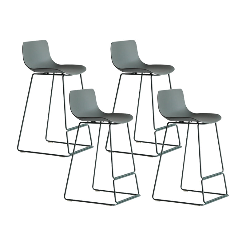 Modern Metal Plastic Bar Stools Indoor Barstool with Iron Legs and Low Back Olive Green 4 Piece Set Counter Stool(26"H) Clearhalo 'Bar Furniture' 'Bar Stools' 'bar_stools' 'furn' 'furn_bar_stools' 'furniture_bar_stools' 'Kitchen & Dining Furniture' 'kitchen&dining_furn' 'kitchen' 'kitchen_furn' Furniture' 4401219