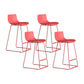 Modern Metal Plastic Bar Stools Indoor Barstool with Iron Legs and Low Back Coral 4 Piece Set Counter Stool(26"H) Clearhalo 'Bar Furniture' 'Bar Stools' 'bar_stools' 'furn' 'furn_bar_stools' 'furniture_bar_stools' 'Kitchen & Dining Furniture' 'kitchen&dining_furn' 'kitchen' 'kitchen_furn' Furniture' 4401225