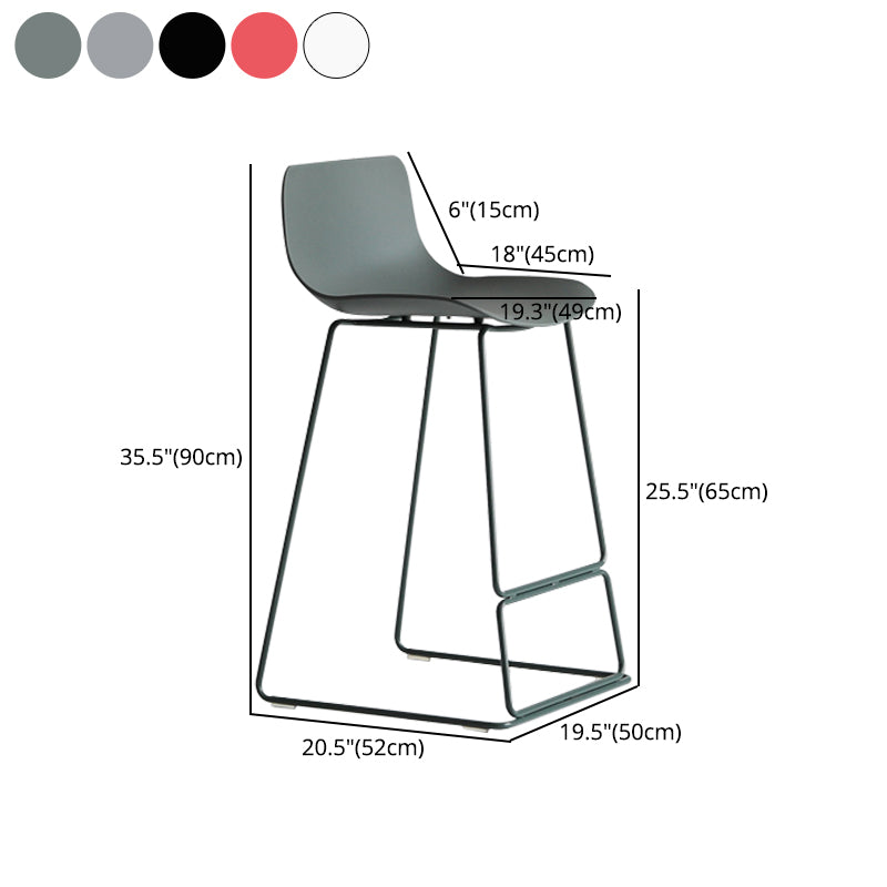 Modern Metal Plastic Bar Stools Indoor Barstool with Iron Legs and Low Back Clearhalo 'Bar Furniture' 'Bar Stools' 'bar_stools' 'furn' 'furn_bar_stools' 'furniture_bar_stools' 'Kitchen & Dining Furniture' 'kitchen&dining_furn' 'kitchen' 'kitchen_furn' Furniture' 4401228