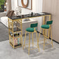 Modern Rectangle Bar Dining Table with Shelves Bar Height Pub Table with Iron Base Black-Gold Without Chairs Clearhalo 'Bar Furniture' 'Bar Tables' 'bar_tables' 'furn' 'furn_bar_tables' 'Furniture' 'furniture_bar_tables' 'Kitchen & Dining Furniture' 4401231