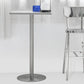 Industrial Style Stainless Steel Bar Table 42-inch Height Table for Coffee Shop 23.6"L x 23.6"W x 41.3"H Square Without Chairs Clearhalo 'Bar Furniture' 'Bar Tables' 'bar_tables' 'furn' 'furn_bar_tables' 'Furniture' 'furniture_bar_tables' 'Kitchen & Dining Furniture' 4401244