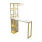 Glam Style Stone Top Counter Table 42-inch Height Table with Wine Rack for Dining Room 39.4"L x 15.7"W x 41.3"H Gold Without Chairs Clearhalo 'Bar Furniture' 'Bar Tables' 'bar_tables' 'furn' 'furn_bar_tables' 'Furniture' 'furniture_bar_tables' 'Kitchen & Dining Furniture' 4401265