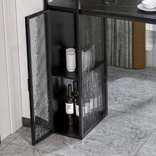 Glam Style Stone Top Counter Table 42-inch Height Table with Wine Rack for Dining Room Clearhalo 'Bar Furniture' 'Bar Tables' 'bar_tables' 'furn' 'furn_bar_tables' 'Furniture' 'furniture_bar_tables' 'Kitchen & Dining Furniture' 4401267